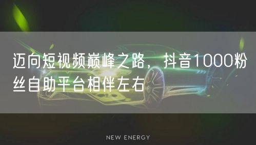 迈向短视频巅峰之路，抖音1000粉丝自助平台相伴左右