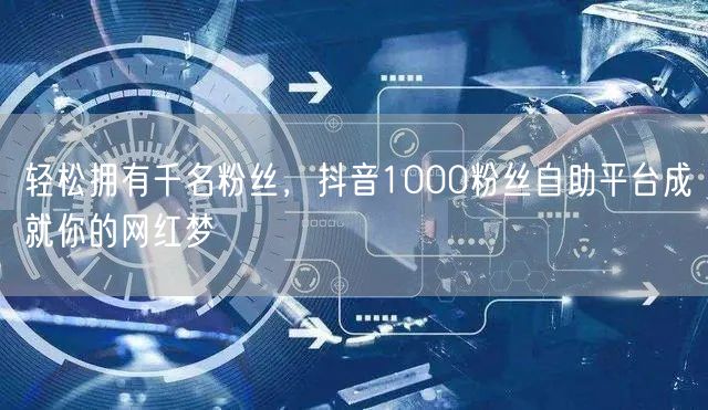 轻松拥有千名粉丝，抖音1000粉丝自助平台成就你的网红梦