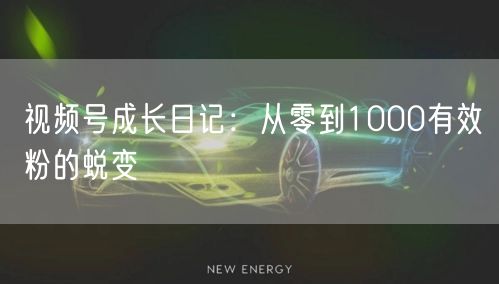 视频号成长日记：从零到1000有效粉的蜕变