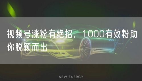 视频号涨粉有绝招，1000有效粉助你脱颖而出