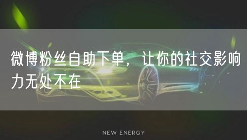 微博粉丝自助下单，让你的社交影响力无处不在