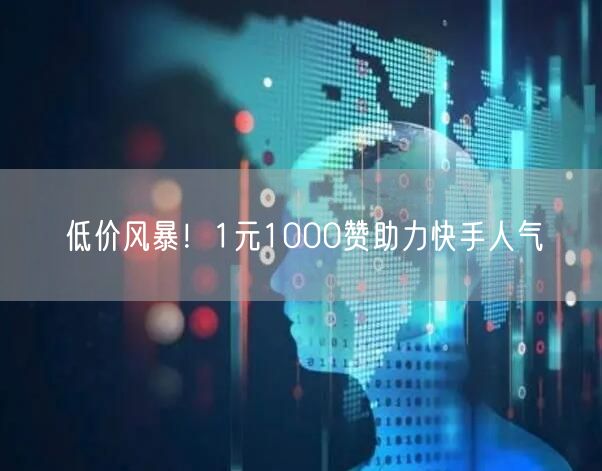 低价风暴！1元1000赞助力快手人气