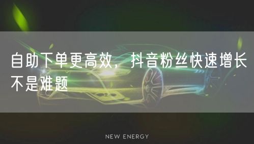 自助下单更高效，抖音粉丝快速增长不是难题