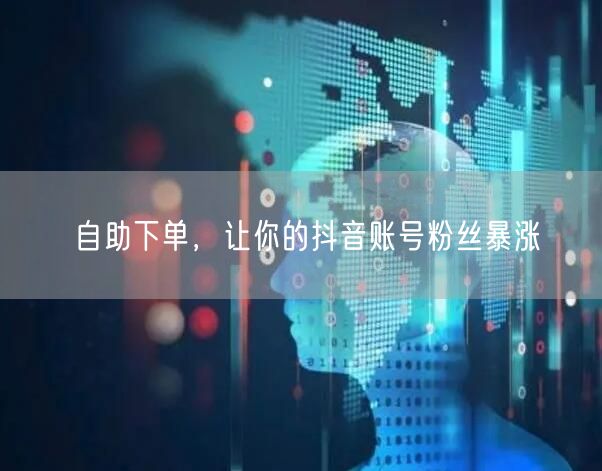 自助下单，让你的抖音账号粉丝暴涨