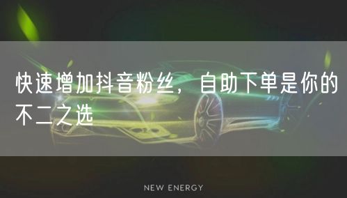 快速增加抖音粉丝，自助下单是你的不二之选