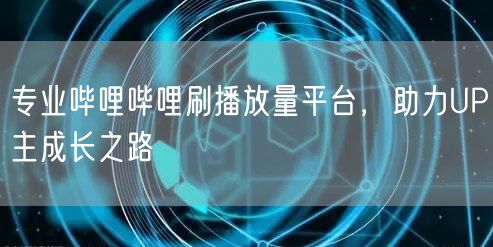专业哔哩哔哩刷播放量平台，助力UP主成长之路