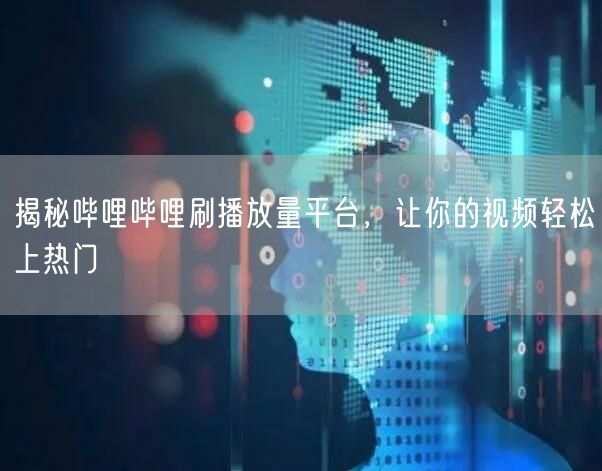 揭秘哔哩哔哩刷播放量平台，让你的视频轻松上热门