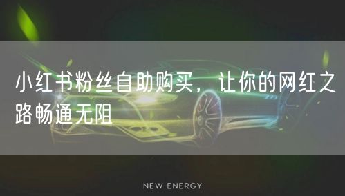 小红书粉丝自助购买，让你的网红之路畅通无阻