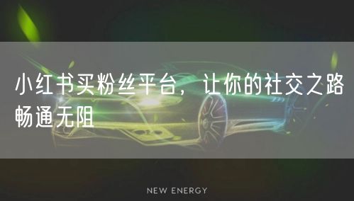 小红书买粉丝平台，让你的社交之路畅通无阻