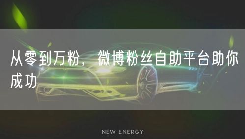 从零到万粉，微博粉丝自助平台助你成功