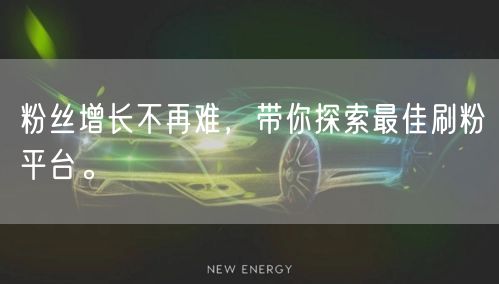 粉丝增长不再难，带你探索最佳刷粉平台。