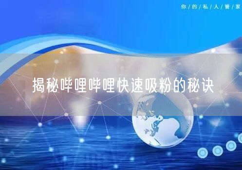 揭秘哔哩哔哩快速吸粉的秘诀