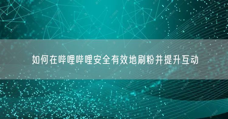 如何在哔哩哔哩安全有效地刷粉并提升互动