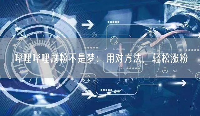 哔哩哔哩刷粉不是梦：用对方法，轻松涨粉