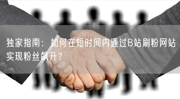 独家指南：如何在短时间内通过B站刷粉网站实现粉丝飙升？