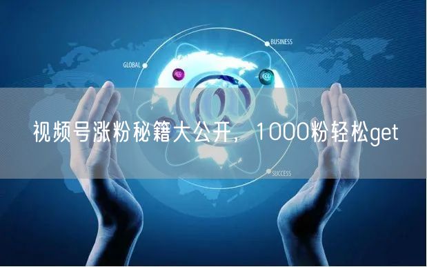 视频号涨粉秘籍大公开，1000粉轻松get