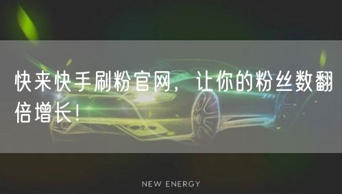 快来快手刷粉官网，让你的粉丝数翻倍增长！