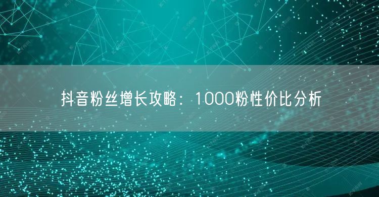 抖音粉丝增长攻略：1000粉性价比分析