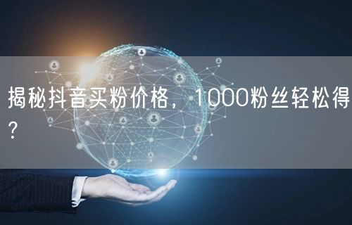 揭秘抖音买粉价格，1000粉丝轻松得？