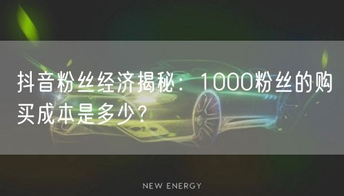 抖音粉丝经济揭秘：1000粉丝的购买成本是多少？