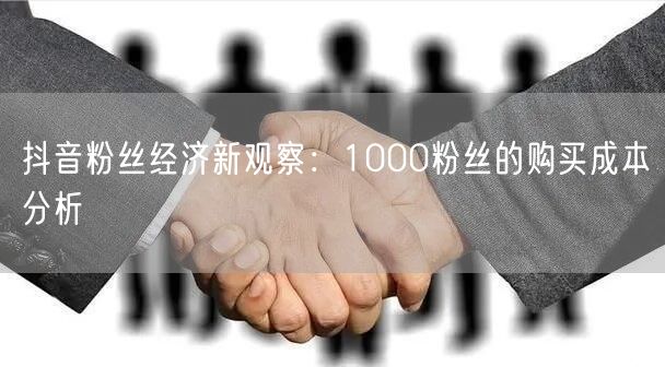 抖音粉丝经济新观察：1000粉丝的购买成本分析