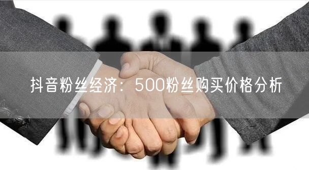 抖音粉丝经济：500粉丝购买价格分析