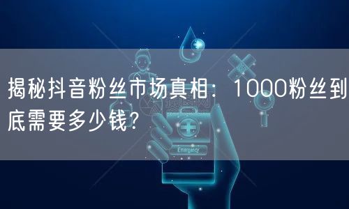 揭秘抖音粉丝市场真相：1000粉丝到底需要多少钱？