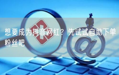 想要成为抖音网红？先试试自助下单粉丝吧
