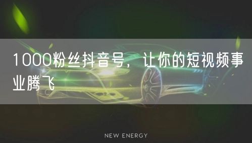 1000粉丝抖音号，让你的短视频事业腾飞