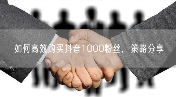 如何高效购买抖音1000粉丝，策略分享