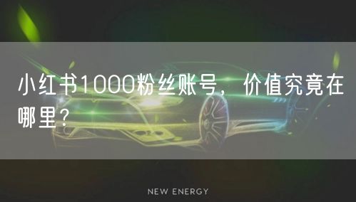 小红书1000粉丝账号，价值究竟在哪里？