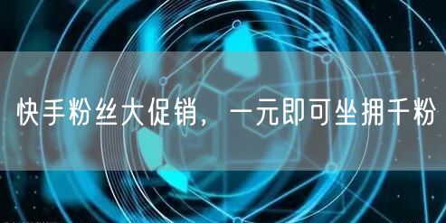 快手粉丝大促销，一元即可坐拥千粉