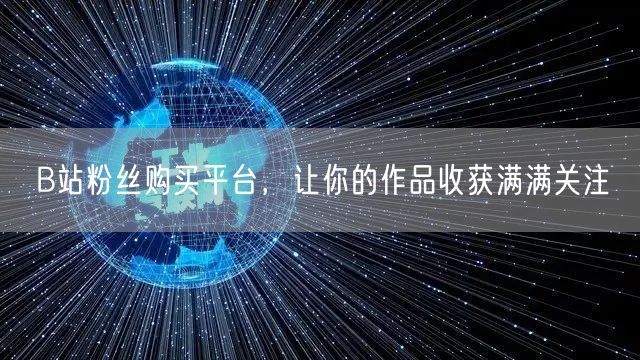 B站粉丝购买平台，让你的作品收获满满关注